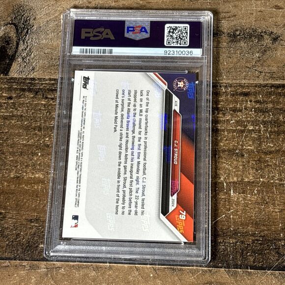CJ Stroud - 2024 Topps Now 1st Pitch - PSA 10 Houston Texans Astros #79 - Picture 3 of 5
